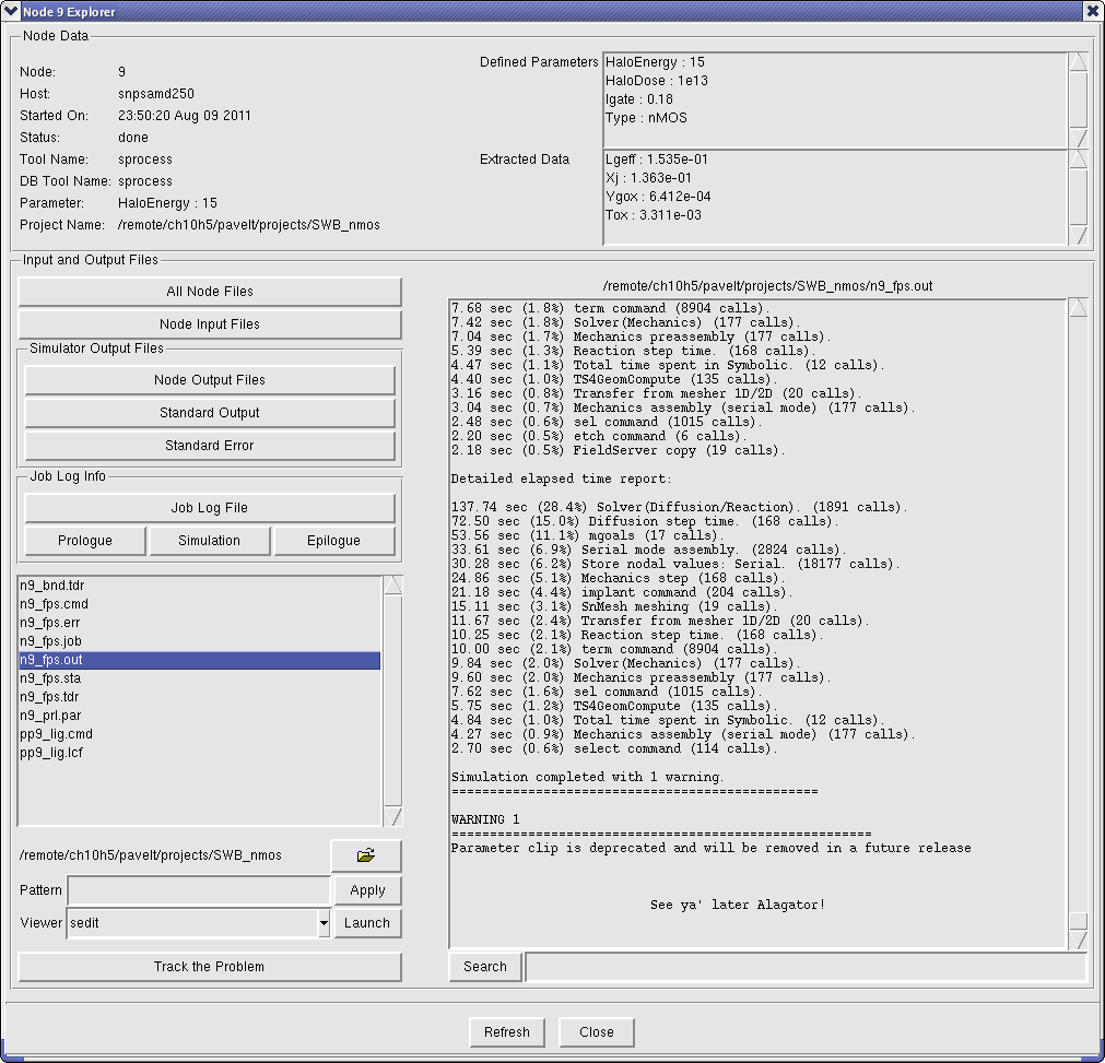 Node Explorer for node 9